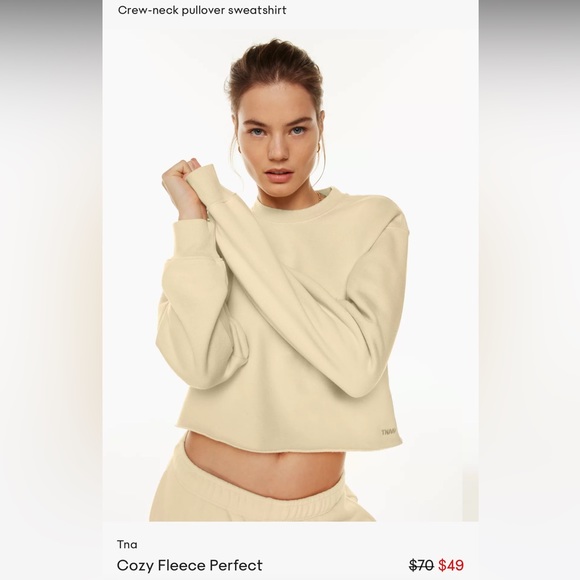 TNA Cozy - Purple Fleece Cropped Crewneck - US SM - Picture 9 of 14